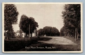 ALDEN NY EAST MAIN STREET 1909 ANTIQUE POSTCARD