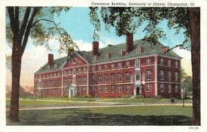 CHAMPAIGN, Illinois IL  UNIVERSITY OF ILLINOIS~Commerce Building c1940s Postcard