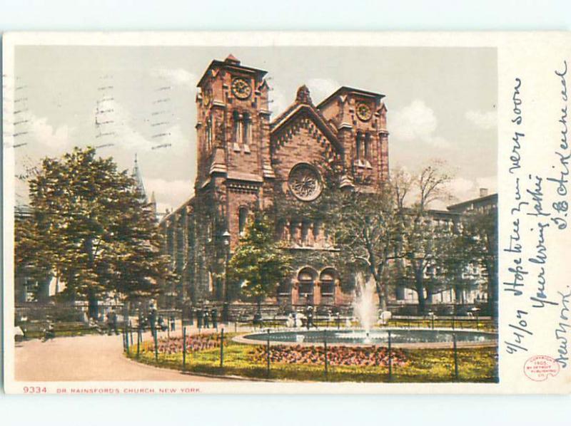 Pre-1907 DR. RAINFORD'S CHURCH Manhattan New York NY Q2295