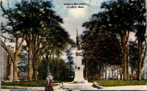 Massachusetts Ma Postcard - Pittsfield - Soldier's Monument - 1910