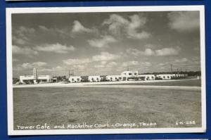 Orange Texas tx Tower Cafe Macarthur Court  real photo postcard RPPC