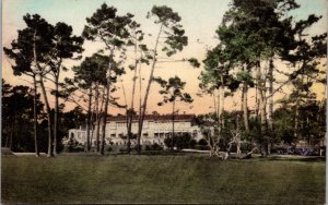 Hand Colored Postcard Del Monte Lodge in Pebble Beach, California