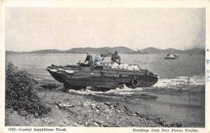Fort Pierce Florida Loaded Amphibious Truck US Signal Corps Postcard AA22988