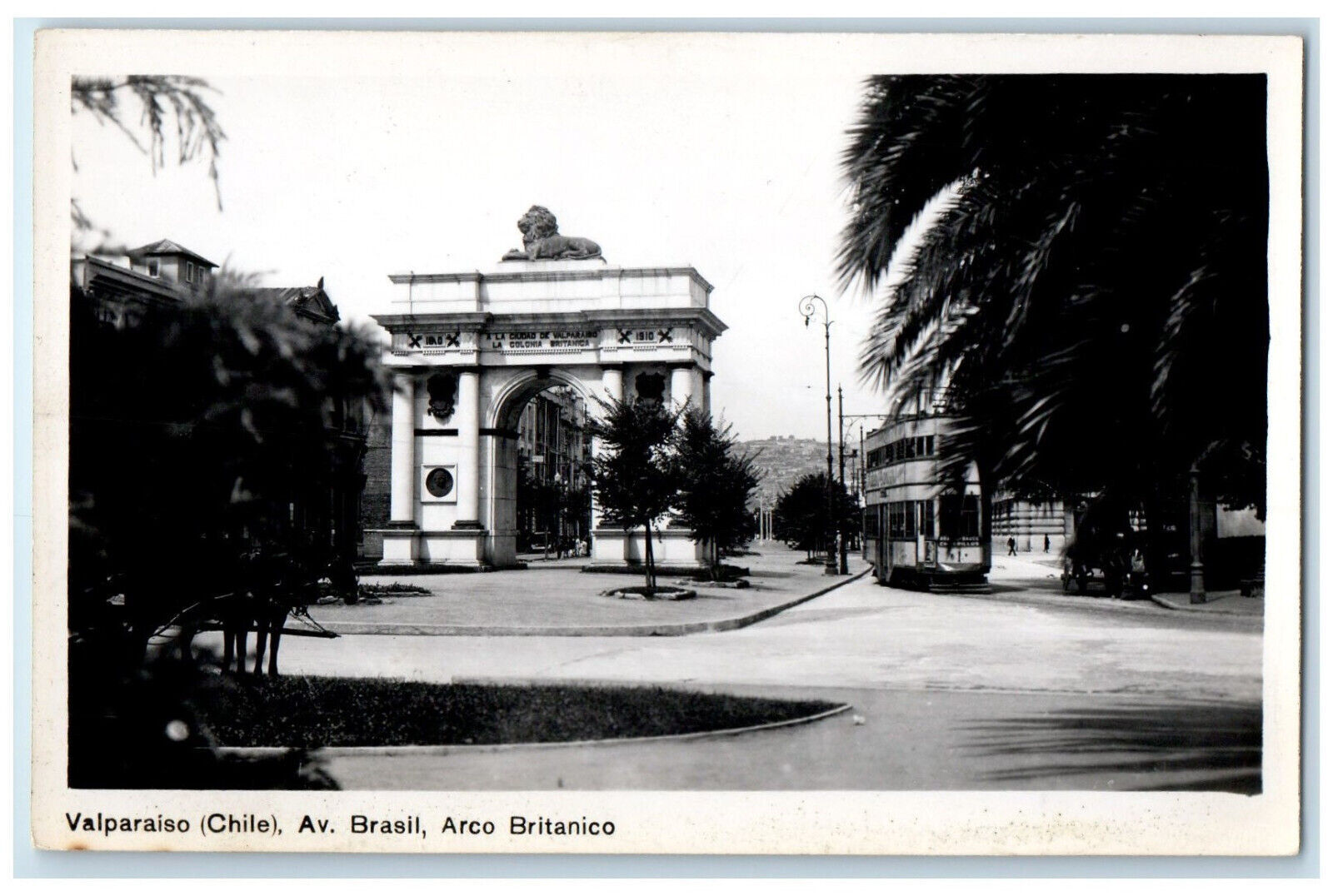 Chile Valparaiso Av Brasil Arco Británico Vintage RPPC 09.57  Latin &  South America - South America - Chile, Postcard / HipPostcard