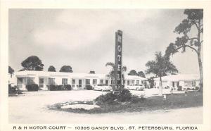 E18/ St Petersburg Florida Fl Postcard 40s R&H Motor Court Motel Autos