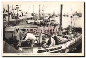 Postcard Old Fish Fish Quiberon Back fishing The landing of sardines