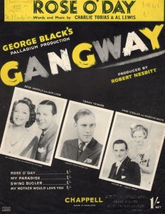 Rose O'Day Tommy Trinder Anne Ziegler Rare Cover 1960s Sheet Music