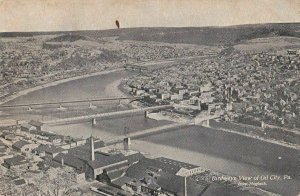 Postcard Bird's Eye View Oil City PA