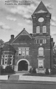 J69/ Franklin Heard County Georgia Postcard Linen Court House  34