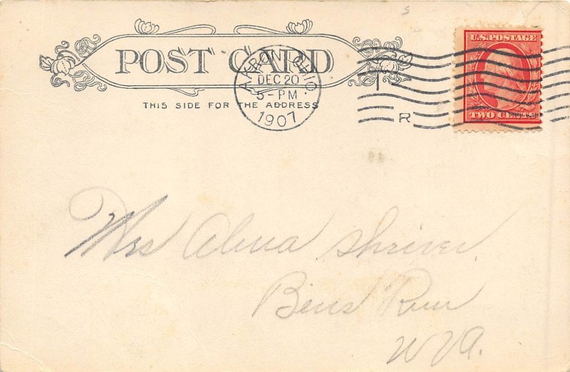 Akron Ohio 1907 Postcard St. Bernard's Church