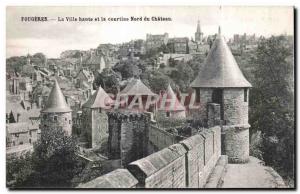 Old Postcard Fougeres High City and the curtain North Castle