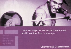 Los Angeles Pool Table Mad Strongman LA Times Advertising Postcard