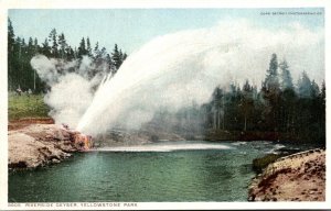 Yellowstone National Park Riverside Geyser Detroit Publishing