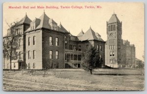 Tarkio College MO 2:24 in the Afternoon~Old Main Clocktower~Marshall Hall c1910