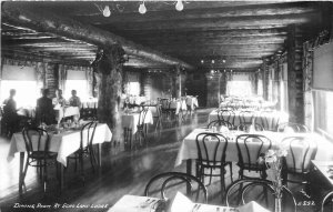 Postcard RPPC Photo Dining room Echo Lake Lodge Interior 22-12775