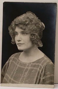 RPPC Pretty Lady Side Profile Woman Real Photo Postcard E12