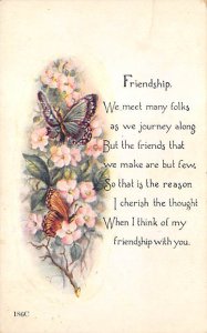 Friendship Butterfly Postal Used Unknown 