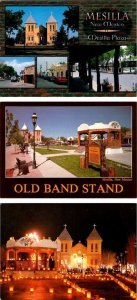 3~4X6 Postcards  Mesilla, NM New Mexico PLAZA~BAND STAND~CHURCH~Christmas Lights