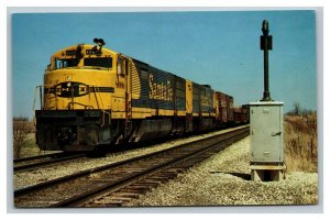 Vintage 1977 Postcard Santa Fe Railroad Traveling West of Galesburg Illinois
