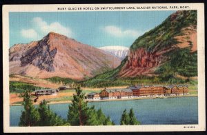 Montana Glacier National Park Many Glacier Hotel on Swiftcurrent Lake - LINEN