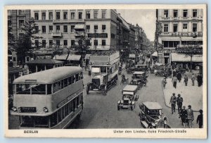 Berlin Germany Postcard Unter den Linden corner of Friedrichstrasse c1950's