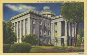 Illuminated Night View of the State Capitol Raleigh North Carolina