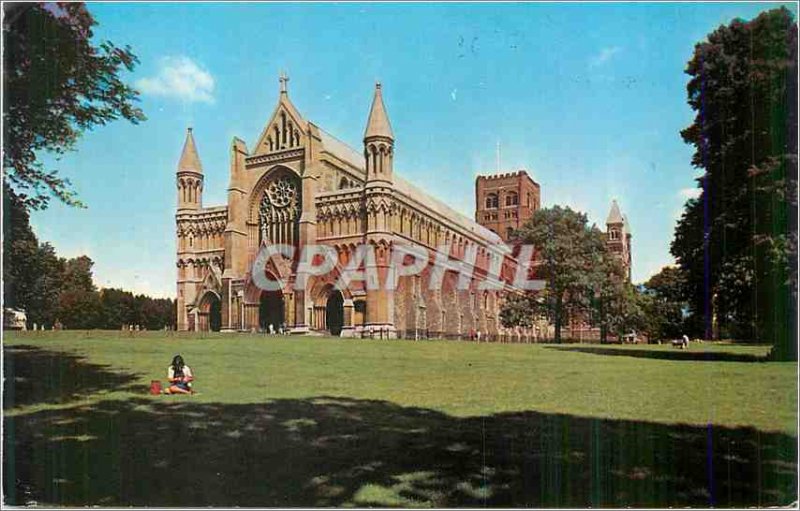 Modern Postcard West Front St Albans Abbey