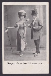 Vintage postcard Germany Circus Rügen-Duo in Cross-Gender Costumes
