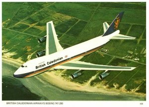 Aerial View British Caledonian Airways Boeing 747 200 Charles Skilton Postcard