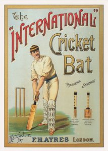 Bat Manufacturers FH Ayres Cricket Advertising Poster Postcard