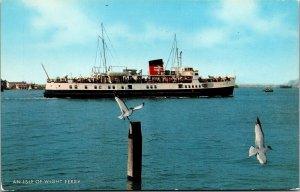 Vtg Isle of Wight Ferry Boat Ship England Postcard