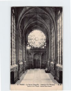 Postcard Stained Glass window Interior of the Chapel La Sainte Chapelle France