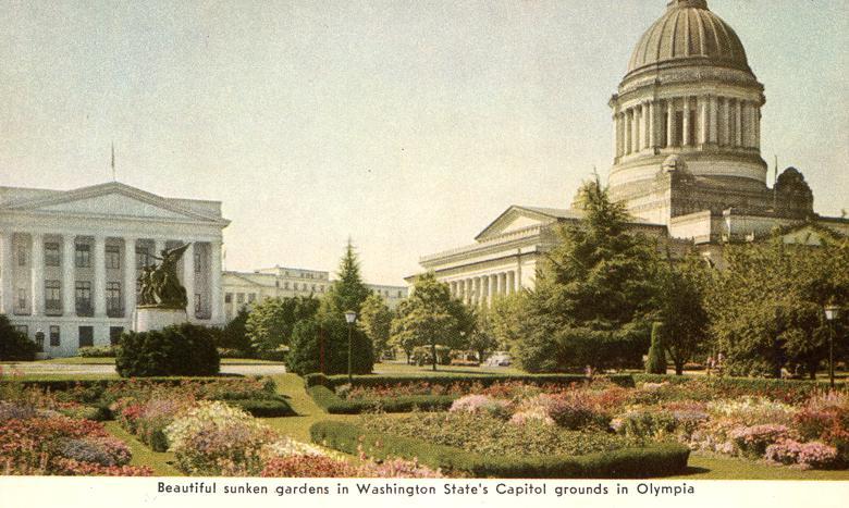 Sunken Gardens at State Capitol - Olympia WA, Washington