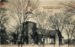 Burton Parish Church C-1915 Williamsburg Virginia Colonial postcard 10820