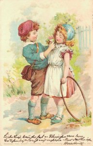 Victorian Style Kids In Love Vintage Postcard 06.61