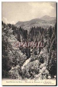 Old Postcard Saint Gervais les Bains waterfall Bonnant and Mont Joly