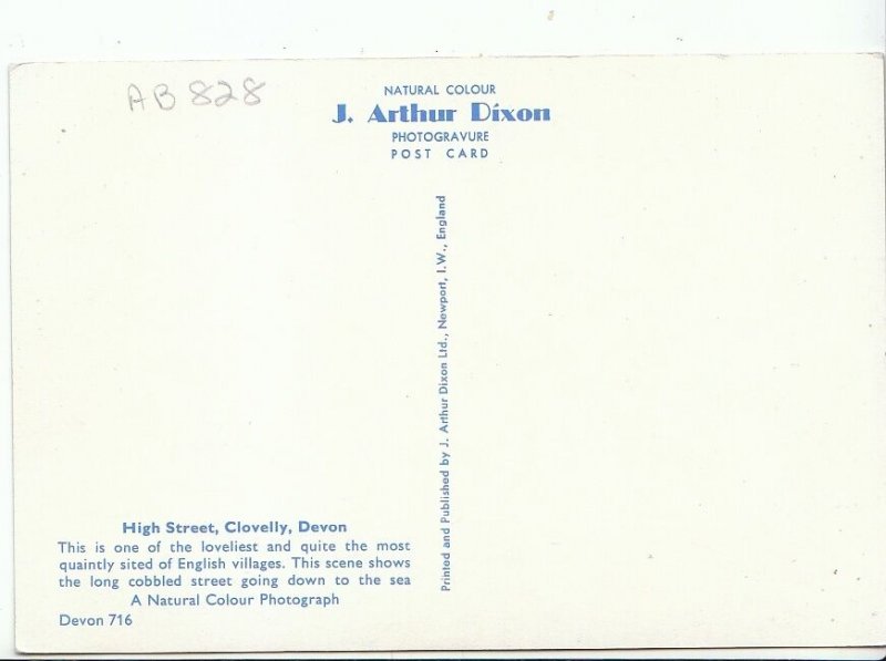 Devon Postcard - High Street - Clovelly   AB828