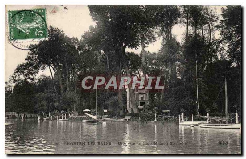 Old Postcard Enghien Les Bains A view of Lake House Boucelin