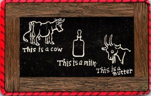 Humour This Is A Cow This Is A Milk This Is A Butter Slate Series Red Border