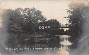 C84/ Springfield Minnesota Mn Real Photo RPPC Postcard 1908 Riverside Park Scene