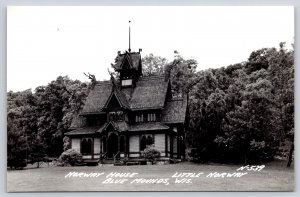 RPPC~Blue Mounds Wisconsin~Little Norway Village House~Cupola~1940s Postcard