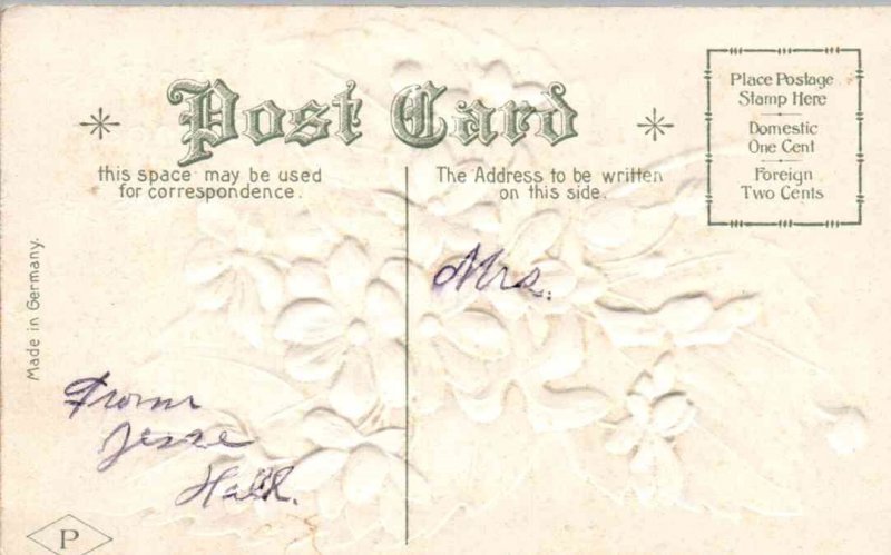 With Best Birthday Wishes - embossed - c1908