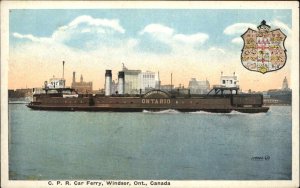 Windsor Ontario CPR Car Ferry Vintage Postcard