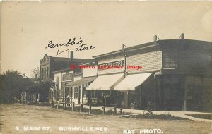 NE, Rushville, Nebraska, RPPC, South Main Street, Business Section, Ray Photo