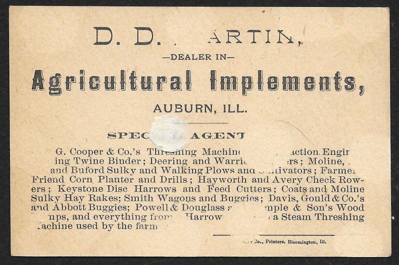 VICTORIAN TRADE CARD Martin Agricultural Implements Chicken As People Thats Pa..