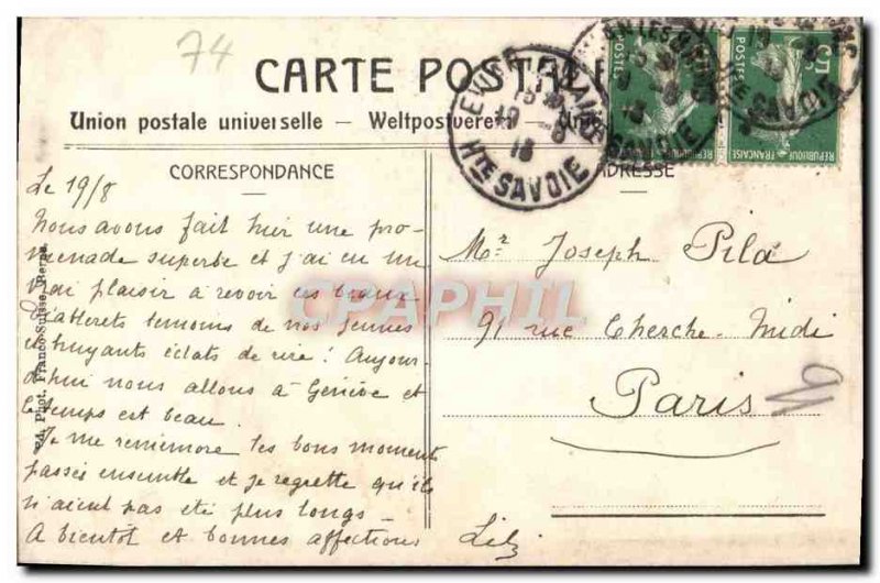 Old Postcard Les Diablerets and high water