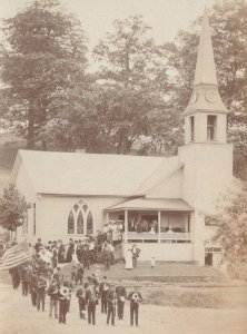 RPPC   GAR  SUVCW  Celebration Parade at Church   Postcard