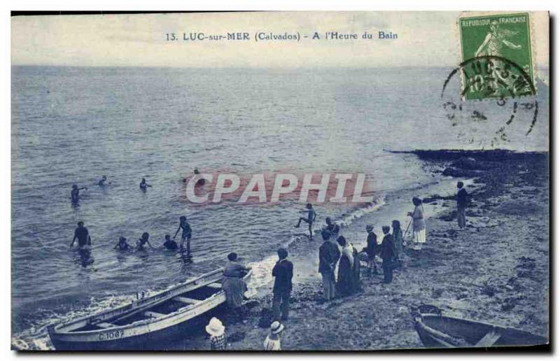 Old Postcard Luc Sur Mer At bath time