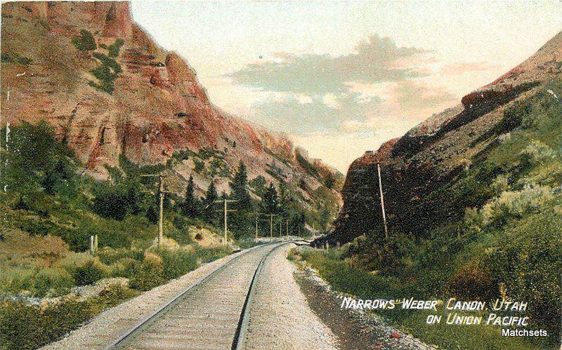 Narrows Weber Canon, UTAH On Union Pacific Railroad PNC Postcard 4977