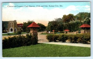 KANSAS CITY, Missouri MO ~ CRESTWOOD COUNTRY CLUB ca 1910s Postcard